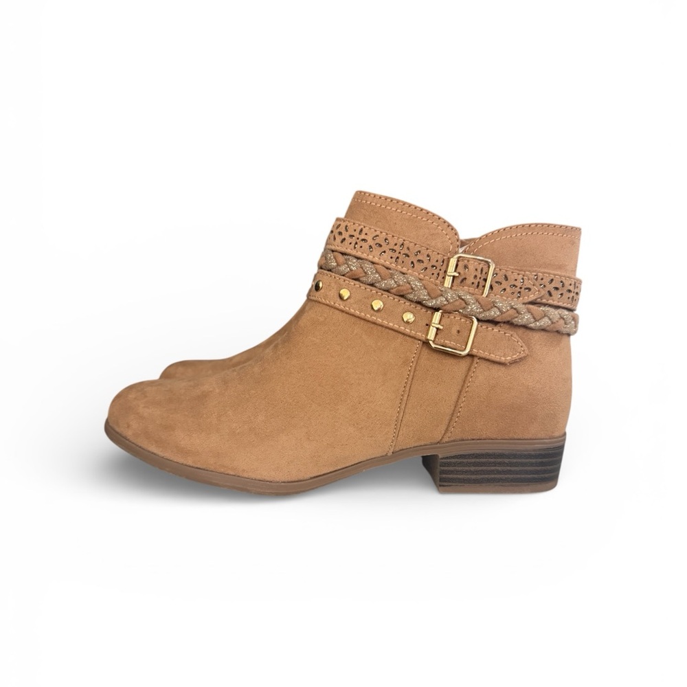 Sonoma Brown Ankle Boots with Braided Strap